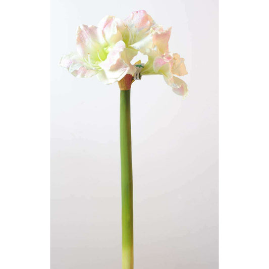 Amaryllis artificielle 3 fleurs - composition florale - H.70cm blanc