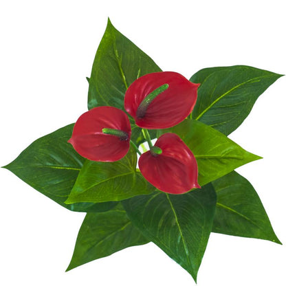 Fleur artificielle Anthurium en piquet - plante d'intérieur - H.36 cm rouge