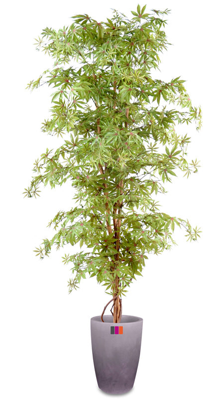 Arbre forestier artificiel Aralia new - plante d'intérieur - H.190cm vert/rouge