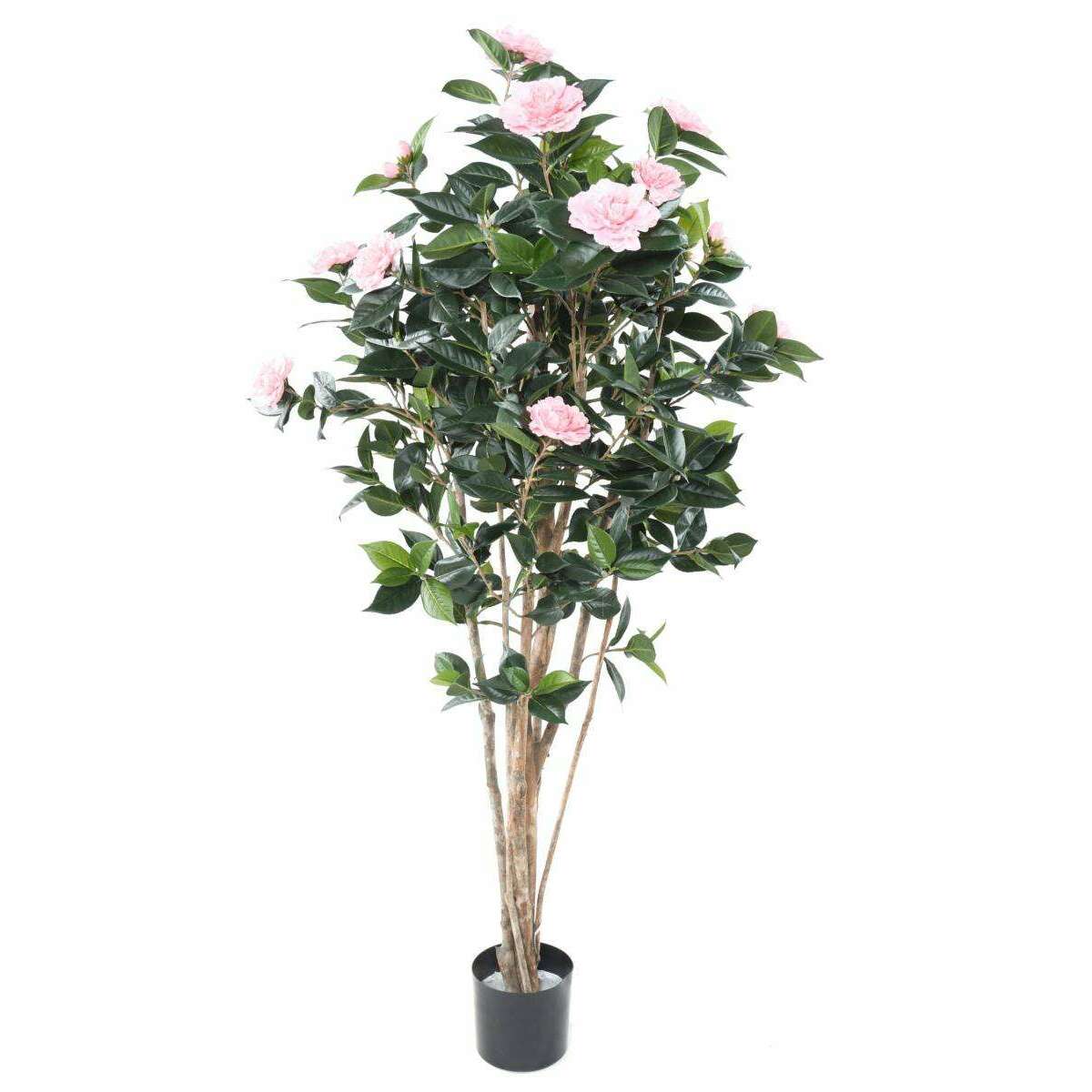 Arbre artificiel Camélia du japon 12 fleurs - intérieur - H.160cm rose