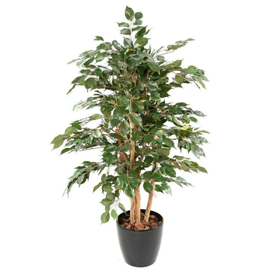 Arbre artificiel Ficus Benjamina Eco - plante synthétique intérieur - H.150cm vert