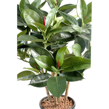 Arbre artificiel Ficus elastica buisson - plante synthétique - H.90cm vert