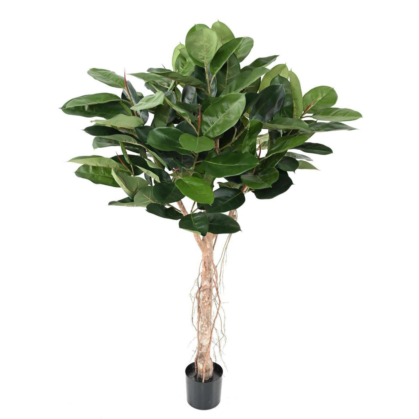 Arbre artificiel Ficus Elastica tête - plante synthétique d'intérieur - H.160cm vert