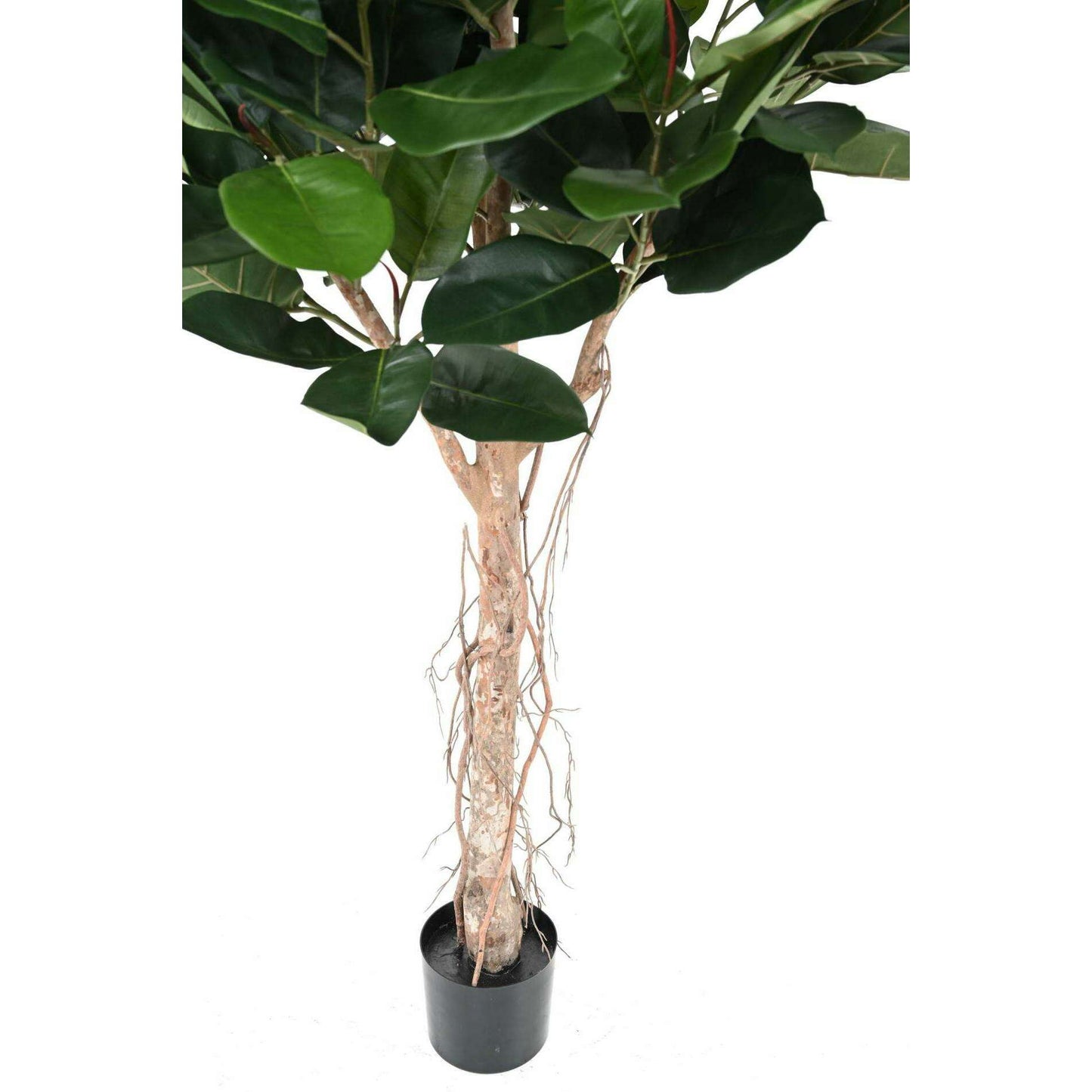 Arbre artificiel Ficus Elastica tête - plante synthétique d'intérieur - H.160cm vert