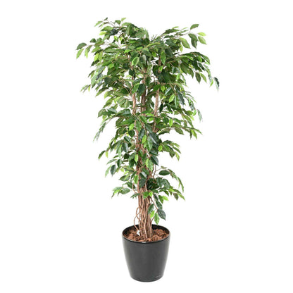 Arbre artificiel Ficus lianes grandes feuilles - plante d'intérieur - H.180cm vert