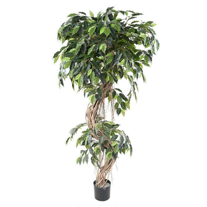 Arbre artificiel Ficus lianes S - plante d'intérieur - H.180cm vert