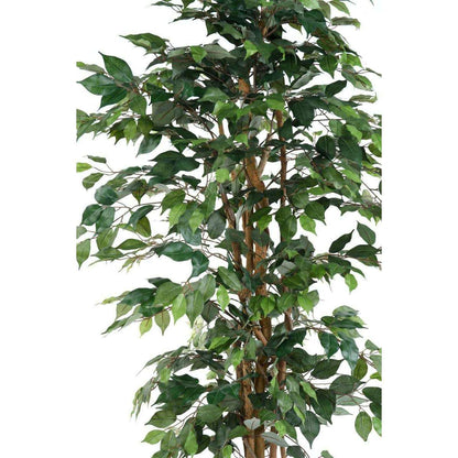 Arbre artificiel Ficus multi-troncs - plante synthétique intérieur - H.190cm vert