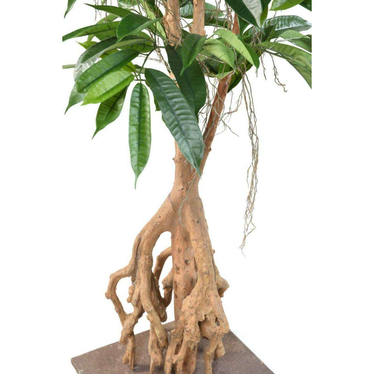 Arbre artificiel Ficus root longifolia - plante intérieure - H.210cm vert