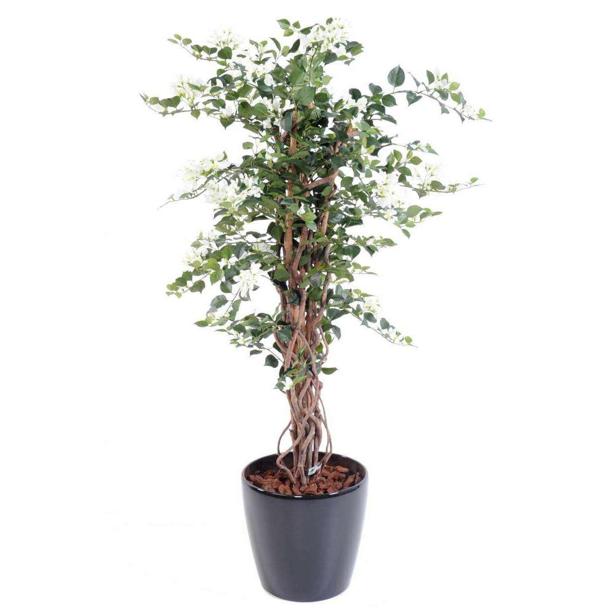 Arbre artificiel fleuri Bougainvillier - plante d'intérieur - H.150cm blanc