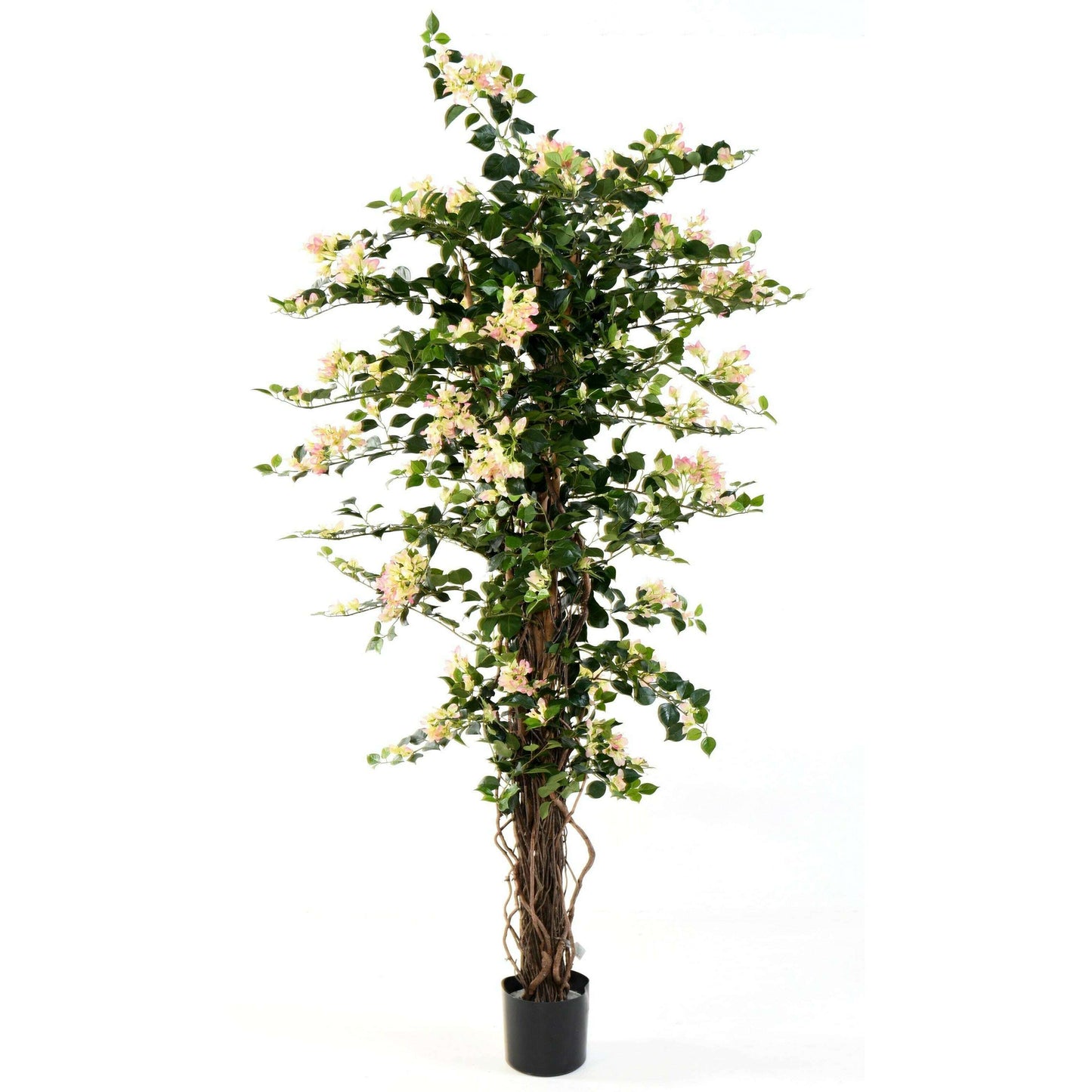 Arbre artificiel fleuri Bougainvillier - plante d'intérieur - H.180cm blanc rose