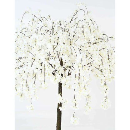 Arbre artificiel fleuri Cerisier 7 branches - plante synthétique - H.200cm blanc