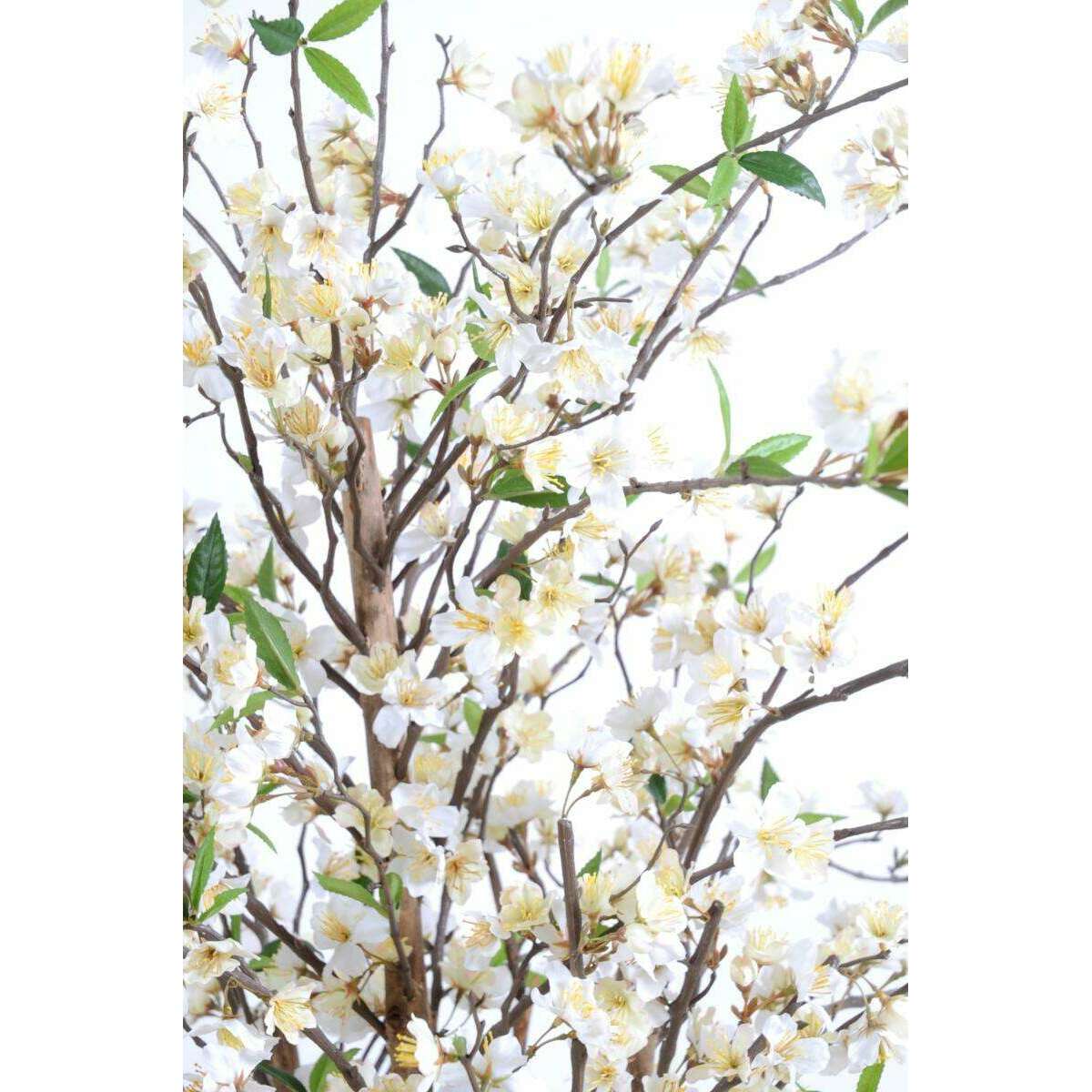 Arbre artificiel fleuri Cerisier en fleurs - plante synthétique - H.150cm blanc