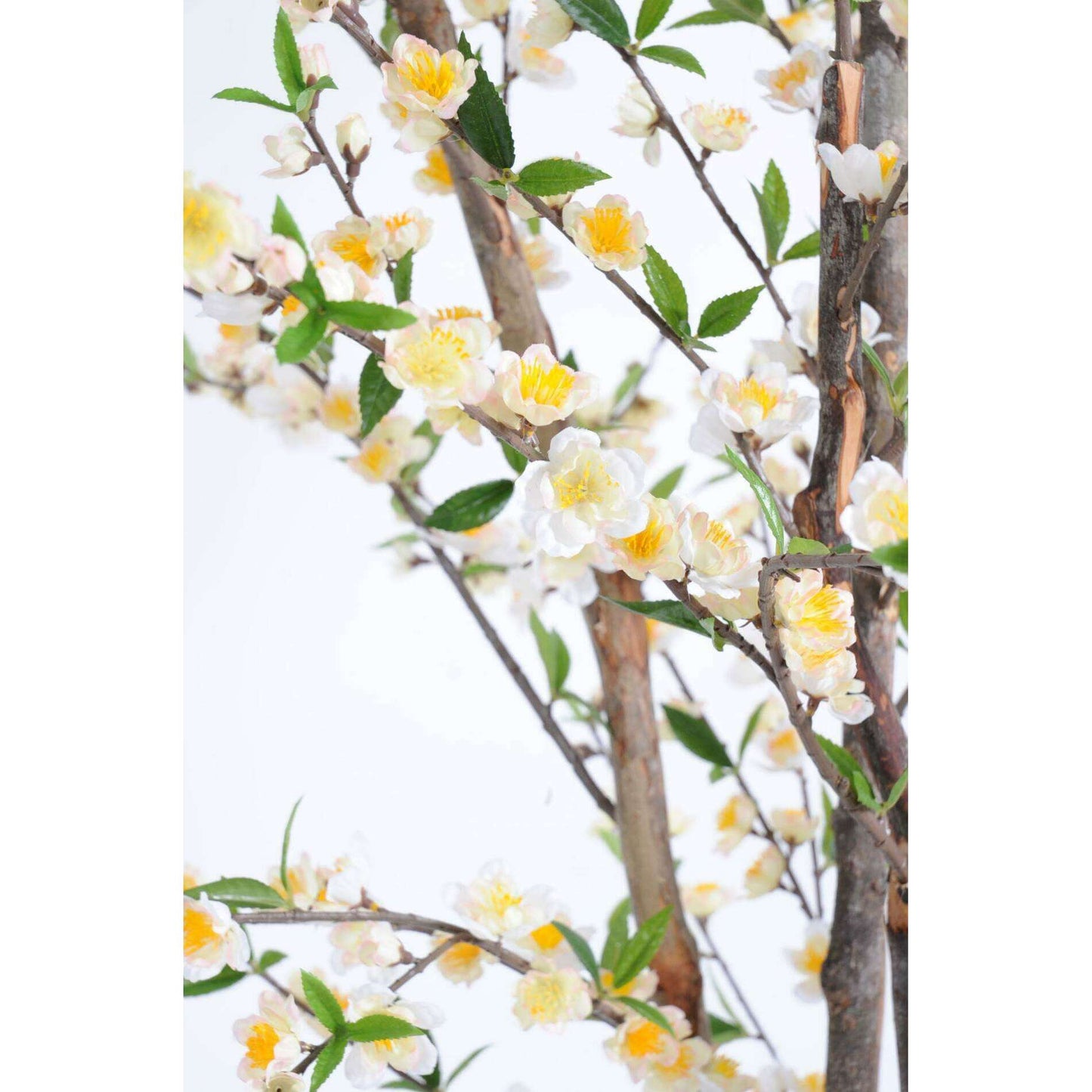 Arbre artificiel fleuri Cerisier en fleurs - plante synthétique - H.210cm blanc