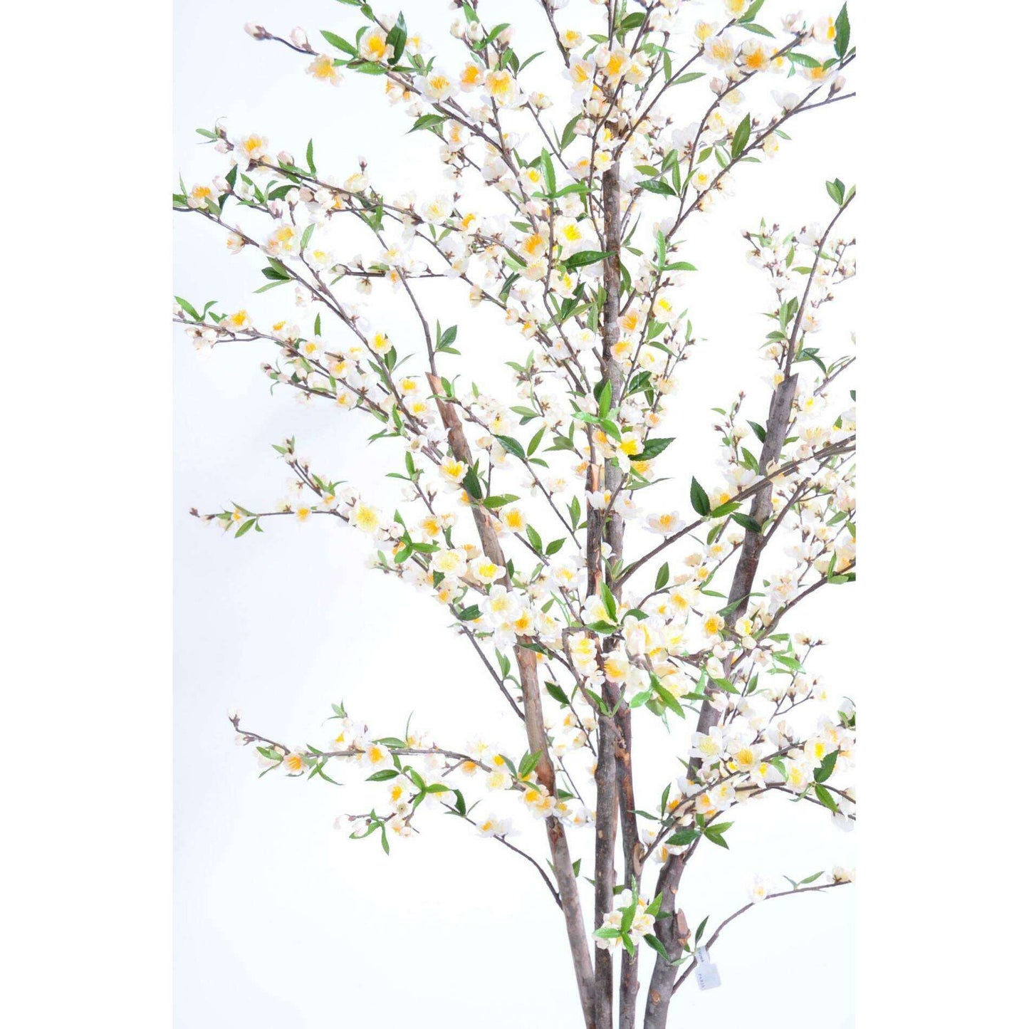 Arbre artificiel fleuri Cerisier en fleurs - plante synthétique - H.210cm blanc