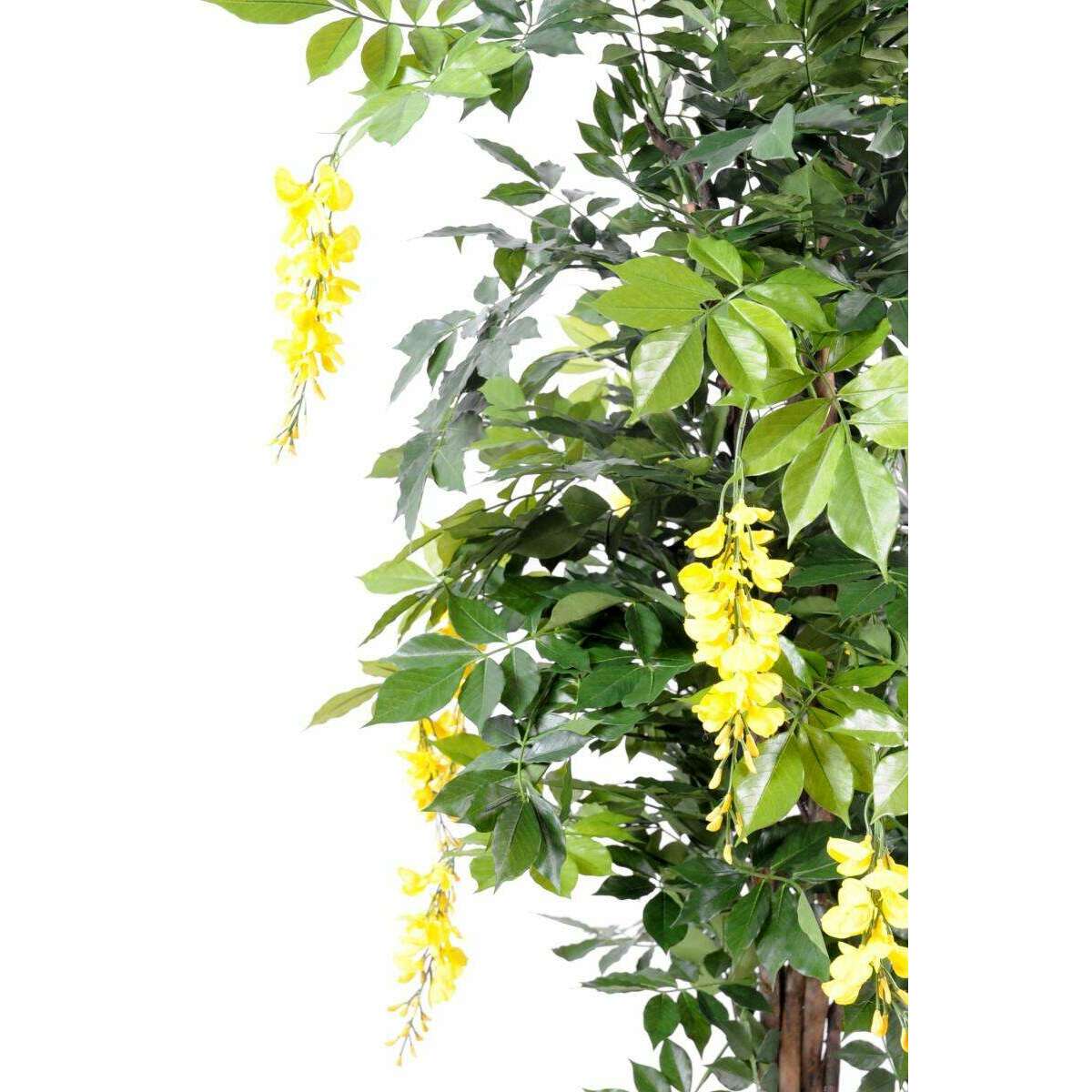 Arbre artificiel fleuri Glycine multi tree - plante d'intérieur - H.110cm jaune