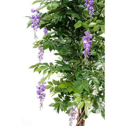 Arbre artificiel fleuri Glycine multi tree - plante d'intérieur - H.110cm parme