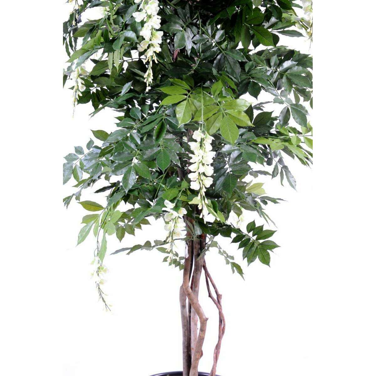 Arbre artificiel fleuri Glycine multi tree -plante d'intérieur - H.110cm blanc