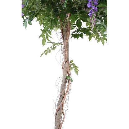 Arbre artificiel fleuri Glycine round - plante d'intérieur - H.235cm lavande