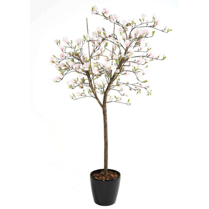 Arbre artificiel fleuri Magnolia Tulipier du Japon - plante d'intérieur - H.230cm blanc