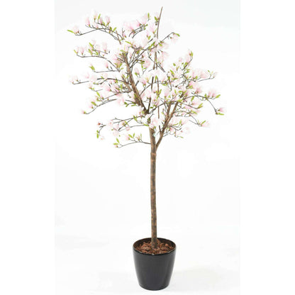 Arbre artificiel fleuri Magnolia Tulipier du Japon - plante d'intérieur - H.230cm blanc