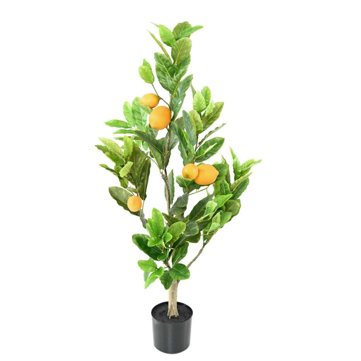 Arbre artificiel fruitier Citronnier en pot - plante d'intérieur - H.90cm vert jaune