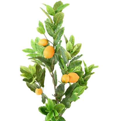 Arbre artificiel fruitier Citronnier en pot - plante d'intérieur - H.90cm vert jaune