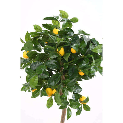 Arbre artificiel fruitier Citronnier tête en pot - intérieur - H.110cm vert jaune