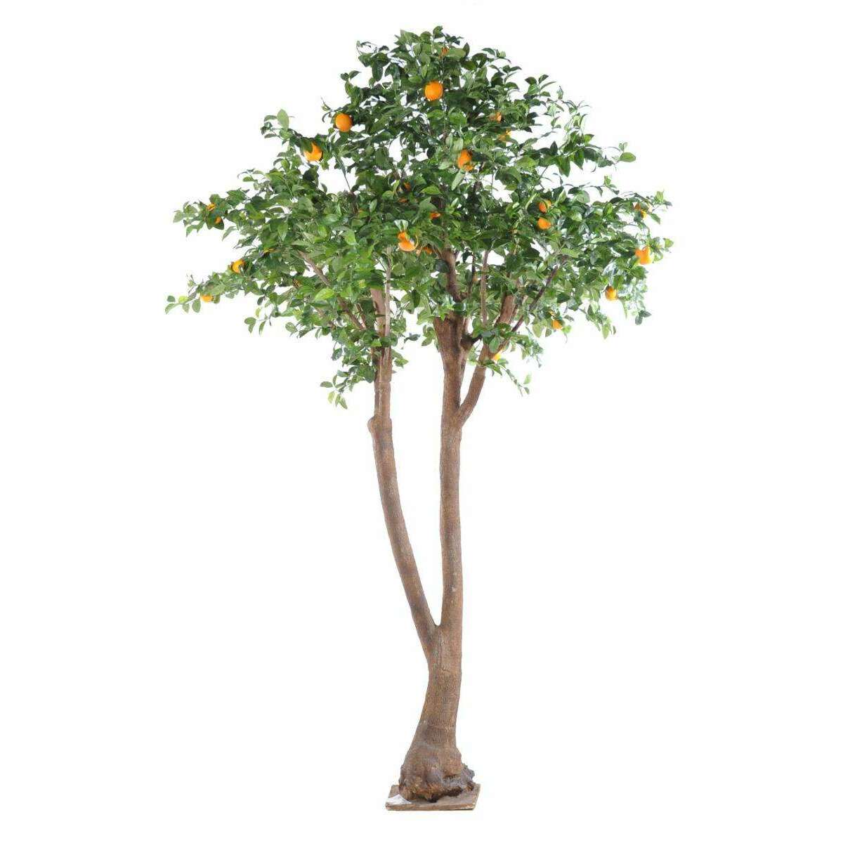 Arbre artificiel fruitier Oranger double - intérieur - H.340cm vert orange