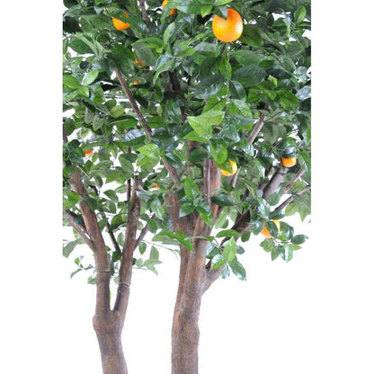 Arbre artificiel fruitier Oranger double - intérieur - H.340cm vert orange