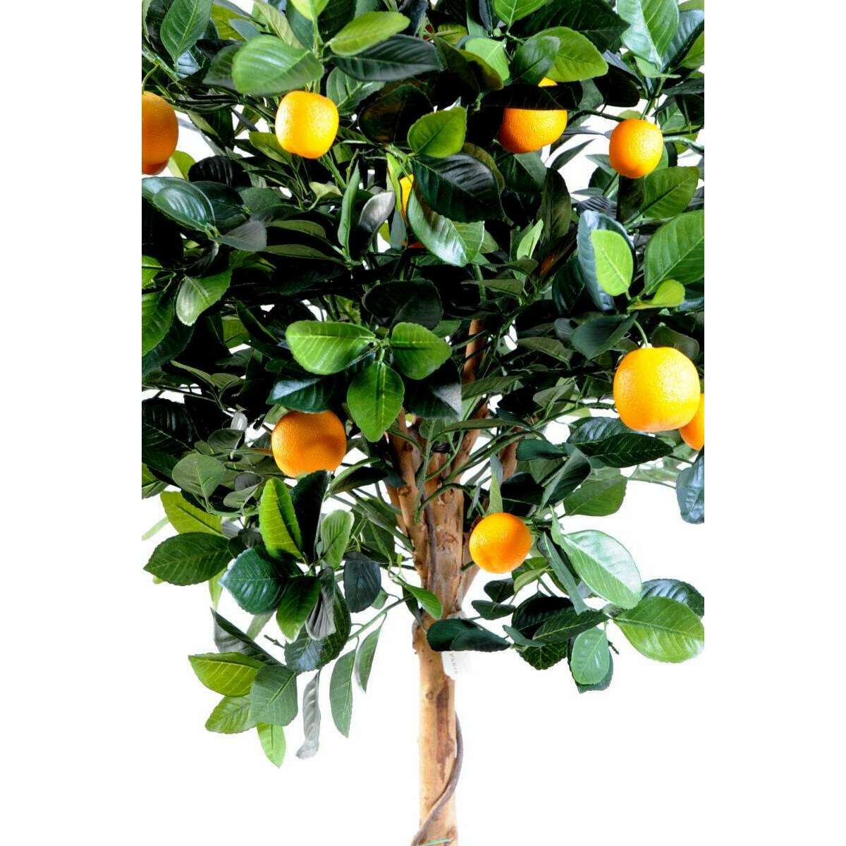 Arbre artificiel fruitier Oranger tête en pot - intérieur - H.125cm vert orange