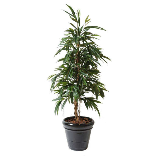 Arbre artificiel luxe Ficus alii - plante d'intérieur - H.160cm vert