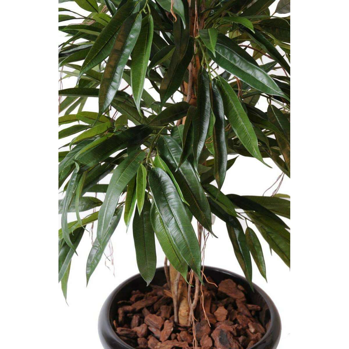 Arbre artificiel luxe Ficus alii - plante d'intérieur - H.160cm vert