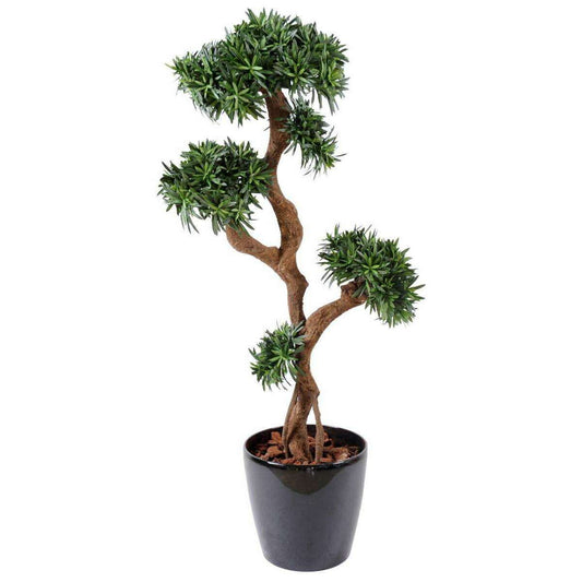 Arbre artificiel Podocarpus Tree 5 têtes - plante artificielle intérieur - H.140cm