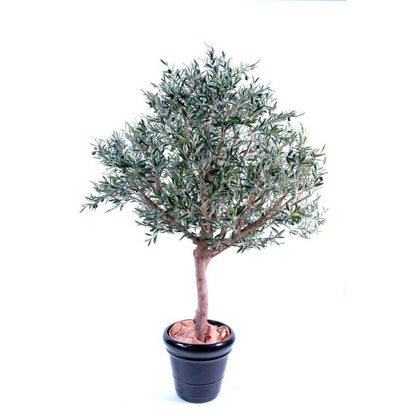 Arbre fruitier artificiel Olivier tête large et olives - plante pour intérieur - H.210cm