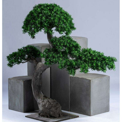 Arbre japonais artificiel Podocarpus nuage anti-UV - intérieur extérieur - H.135cm