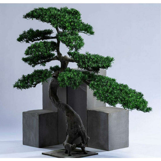 Arbre japonais artificiel Podocarpus nuage anti-UV - intérieur extérieur - H.155cm