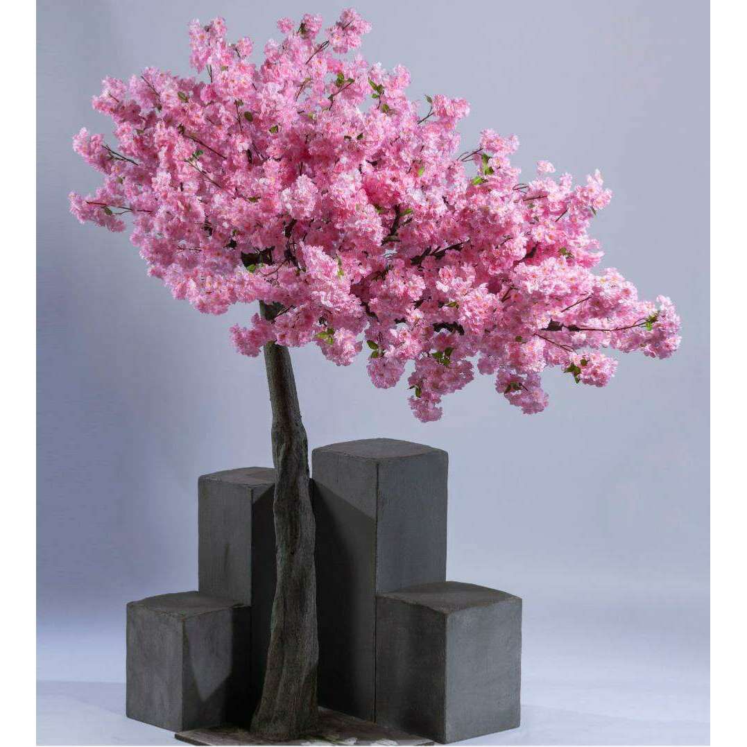 Arbre japonais Cerisier artificiel fleuri - décoration d'intérieur - H.260cm rose