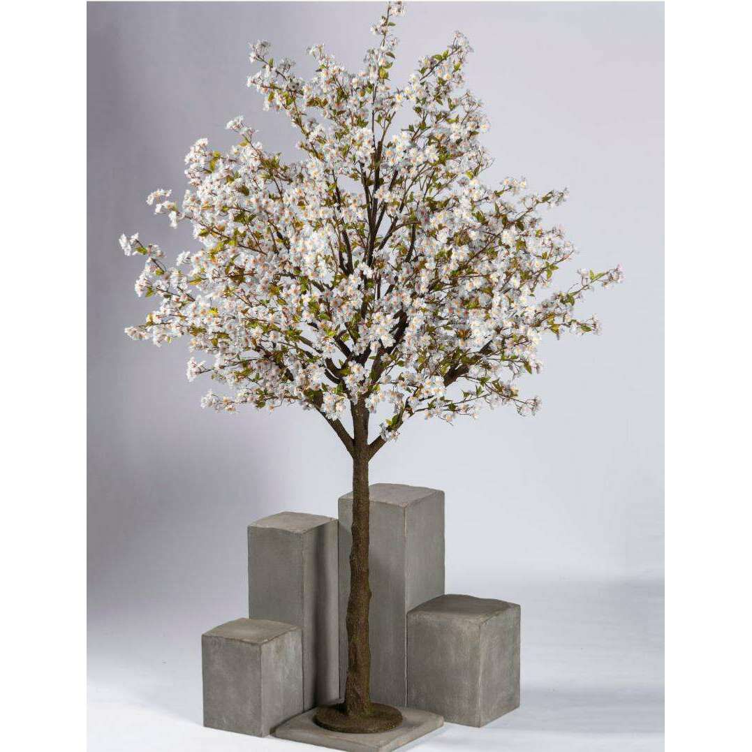 Arbre japonais Cerisier artificiel fleuri - décoration d'intérieur - H.280cm blanc