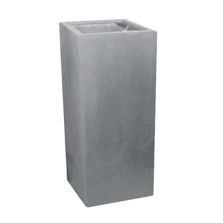 Bac pour fleur cube haut intérieur / extérieur H.60x30cm gris Fiberstone