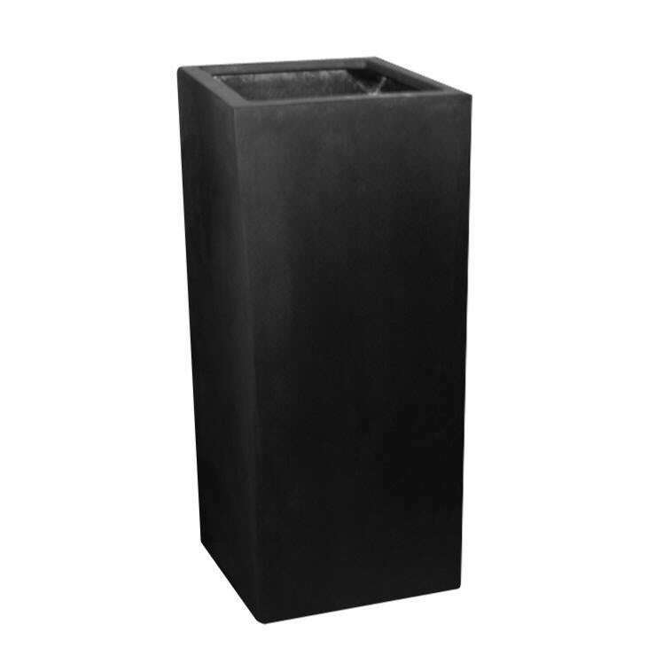 Bac pour fleur cube haut intérieur / extérieur H.60x30cm noir Fiberstone