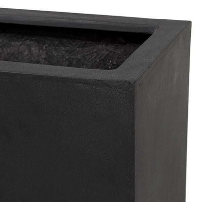 Bac pour fleur cube haut intérieur / extérieur H.60x30cm noir Fiberstone