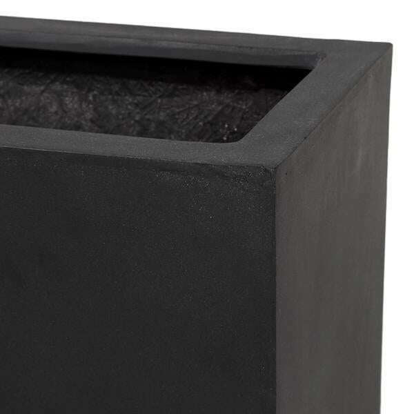 Bac pour fleur cube haut intérieur/extérieur H.80x40cm noir Fiberstone