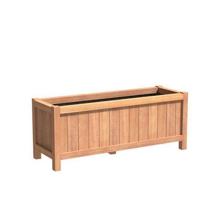 Bac pour fleur jardinière bois exotique Valencia - extérieur - L.150xH.60cm