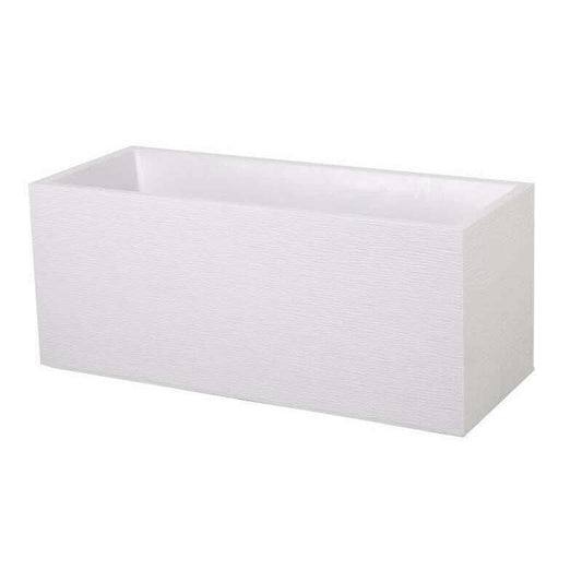 Bac pour fleur jardinière Graphit extérieur L.99,5cm blanc EDA PLASTIQUES