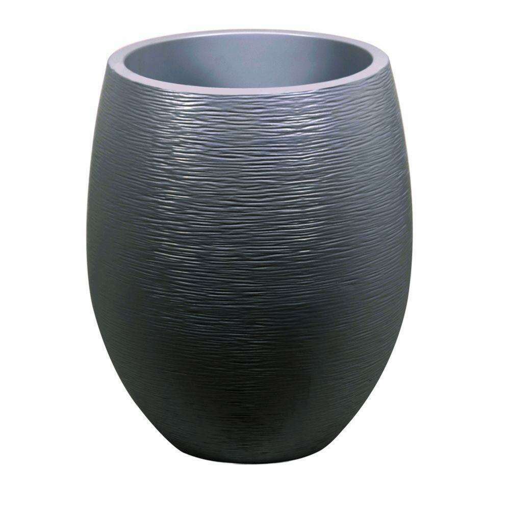 Bac pour fleur pot Egg Graphit - intérieur extérieur - Ø50 x H.60 cm anthracite EDA PLASTIQUES