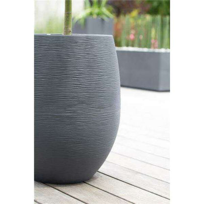 Bac pour fleur pot Egg Graphit - intérieur extérieur - Ø50 x H.60 cm anthracite EDA PLASTIQUES