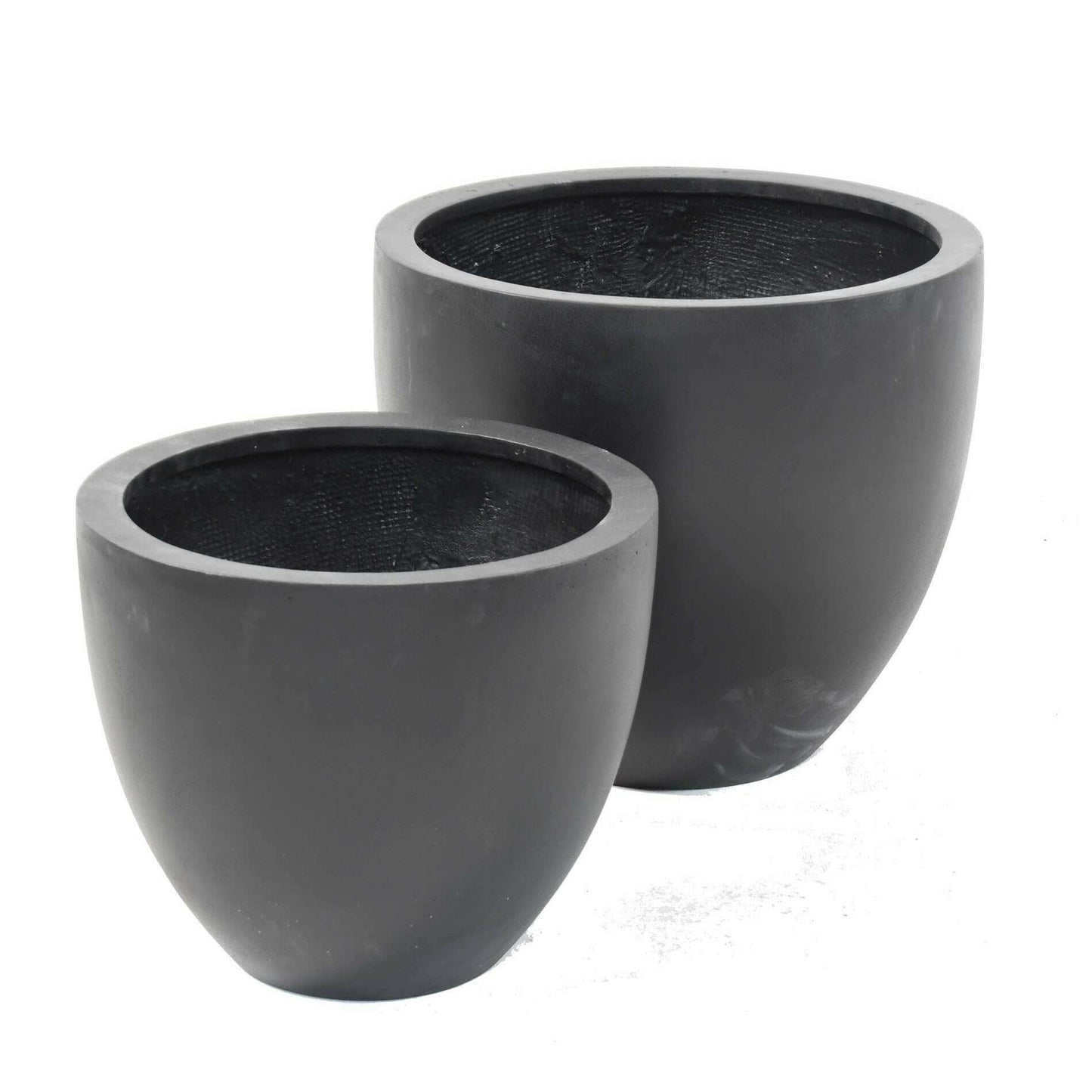 Bac pour fleur pot lotus - intérieur extérieur - H.35 x Ø.40cm noir Fiberstone