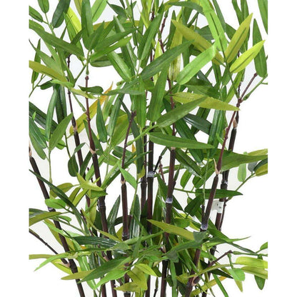 Bambou artificiel arbuste cannes noires - plante en pot d'intérieur - H.60cm vert