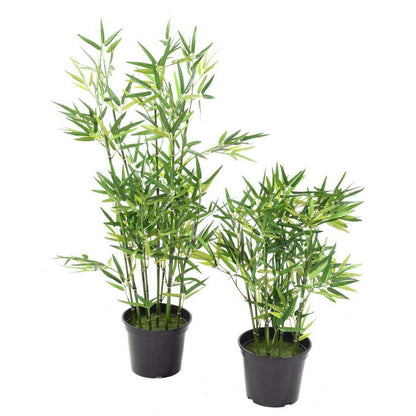 Bambou artificiel arbuste cannes vertes - plante d'intérieur - H.60cm vert