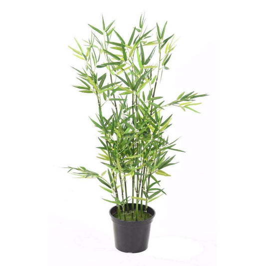 Bambou artificiel arbuste cannes vertes - plante d'intérieur - H.90cm vert